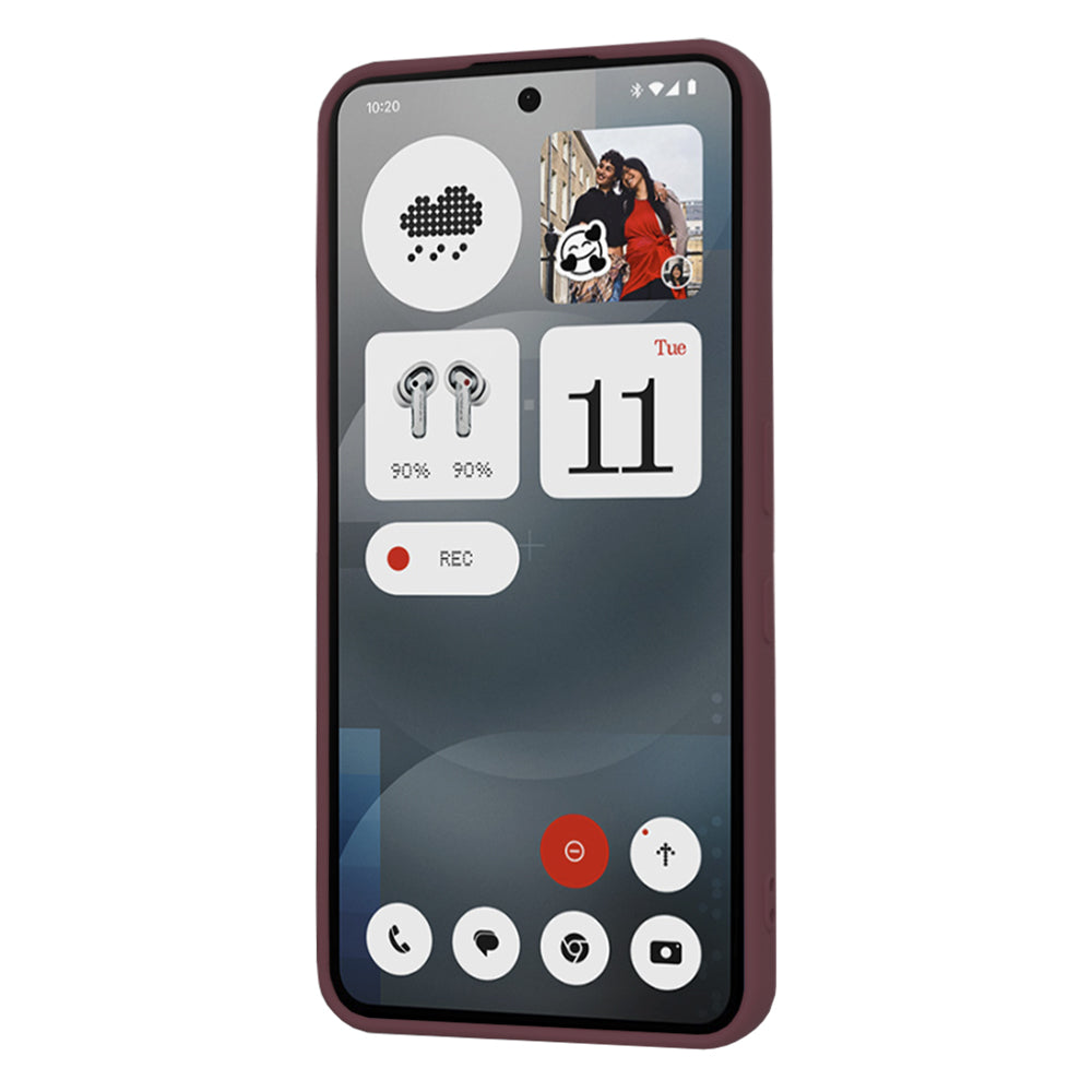 Hülle für Nothing Phone (3a), Techsuit, SoftFlex, Weinrot