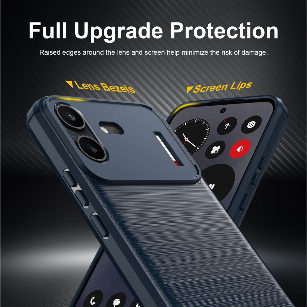 Coque pour Nothing Phone (4b), Techsuit, Carbone, Bleue