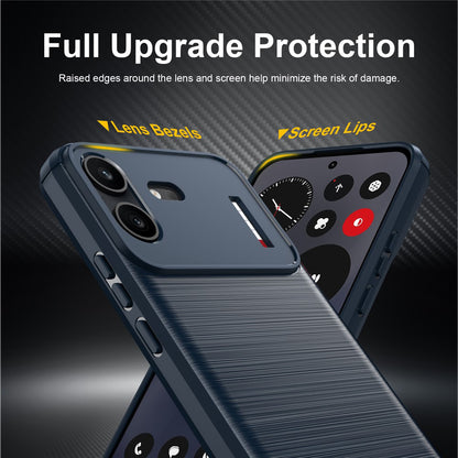 Coque pour Nothing Phone (4b), Techsuit, Carbone, Bleue