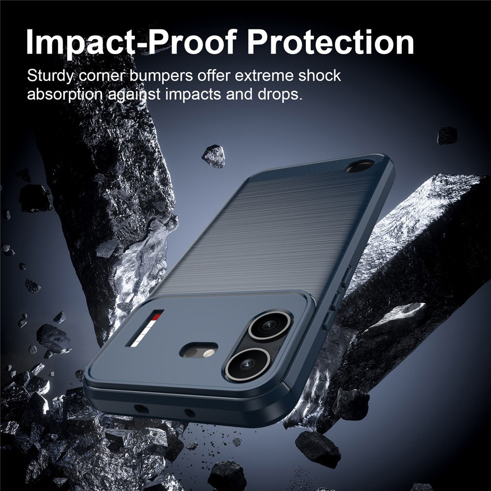 Coque pour Nothing Phone (4b), Techsuit, Carbone, Bleue