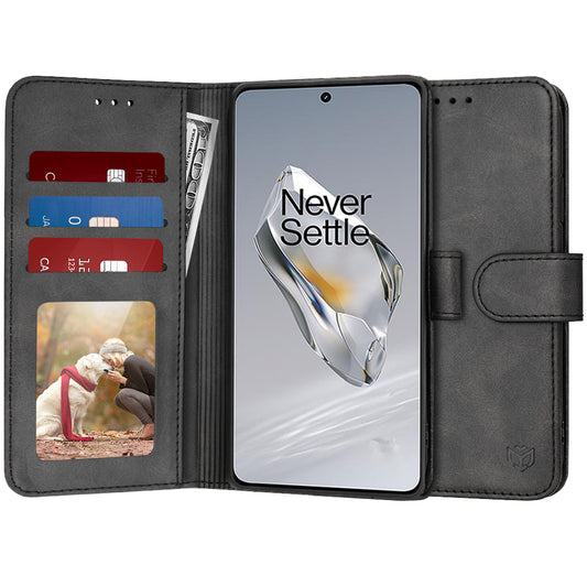 Hülle für OnePlus 12, Techsuit, Diary Book, Schwarz