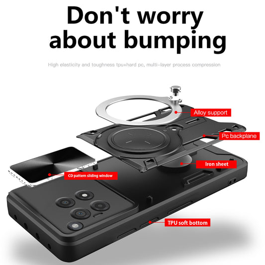 Hoes voor OnePlus 12R, Techsuit, CamGuard Pro, Roze Goud