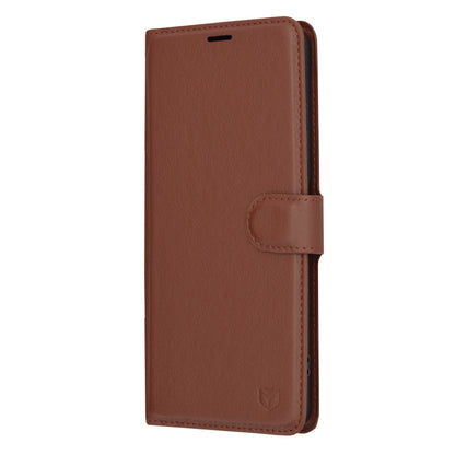 Case for OnePlus 12R, Techsuit, Leather Folio, Brown