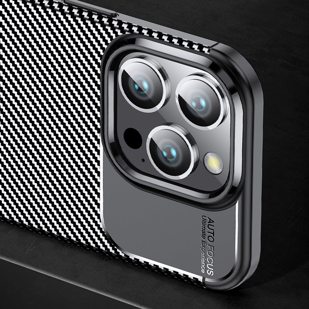 Hülle für OnePlus 13R, Techsuit, CarbonFiber, Schwarz