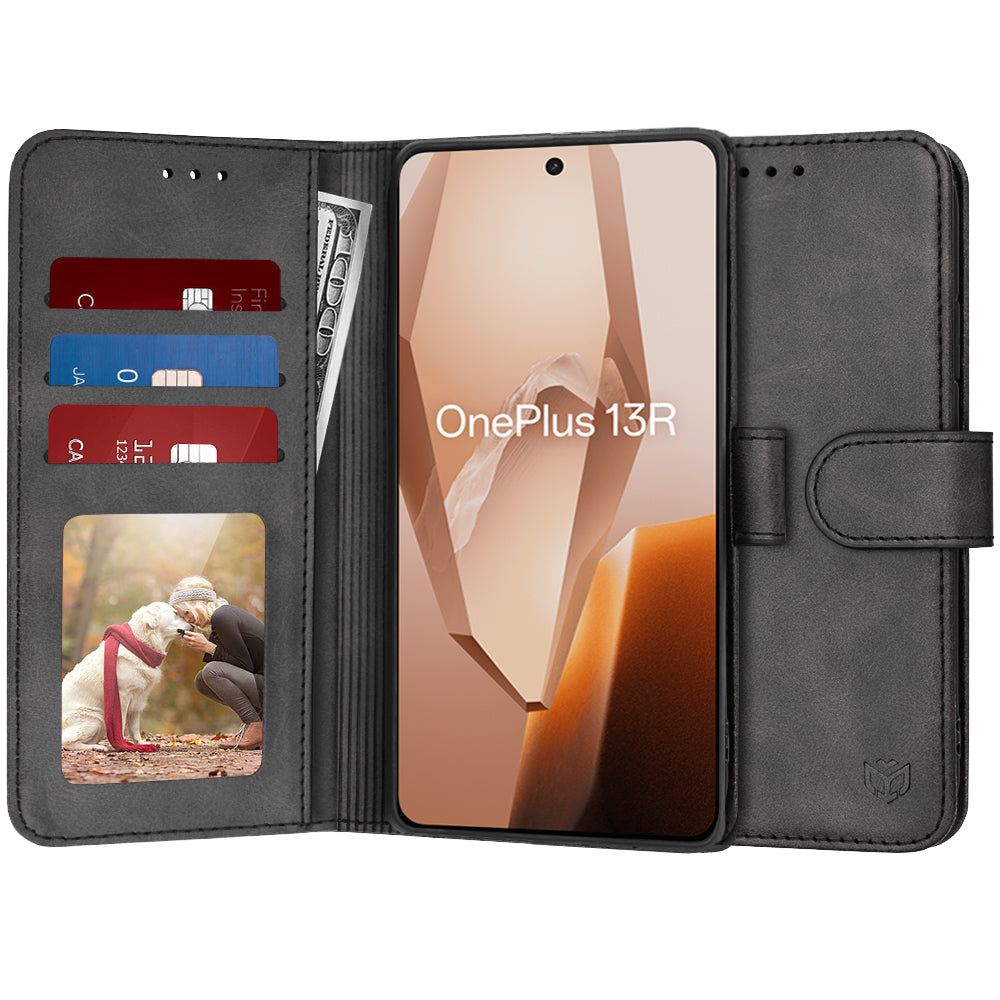 Hoes voor OnePlus 13R, Techsuit, Diary Book, Zwart