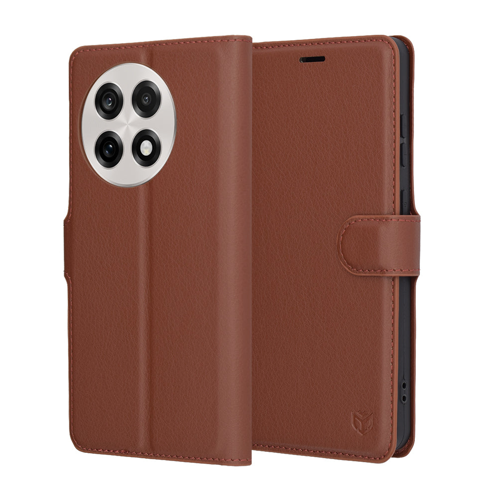 Coque pour OnePlus 13R, Techsuit, Leather Folio, Marron