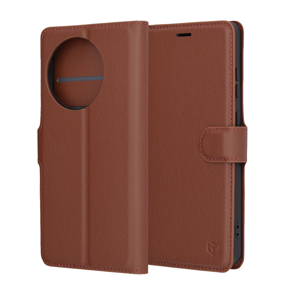 Coque pour OnePlus 13R, Techsuit, Leather Folio, Marron