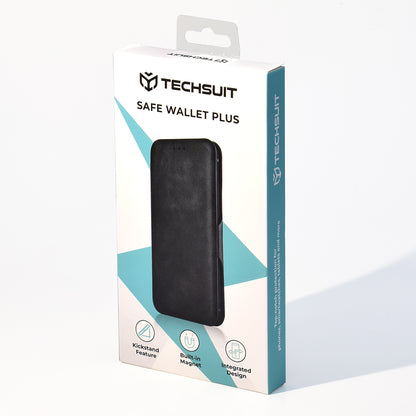 Coque pour OnePlus 13R, Techsuit, Safe Wallet Plus, Noire