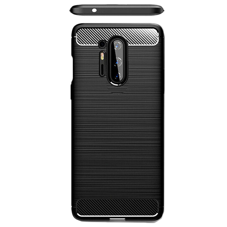 Hülle für OnePlus 8 Pro, Techsuit, Carbon, Schwarz