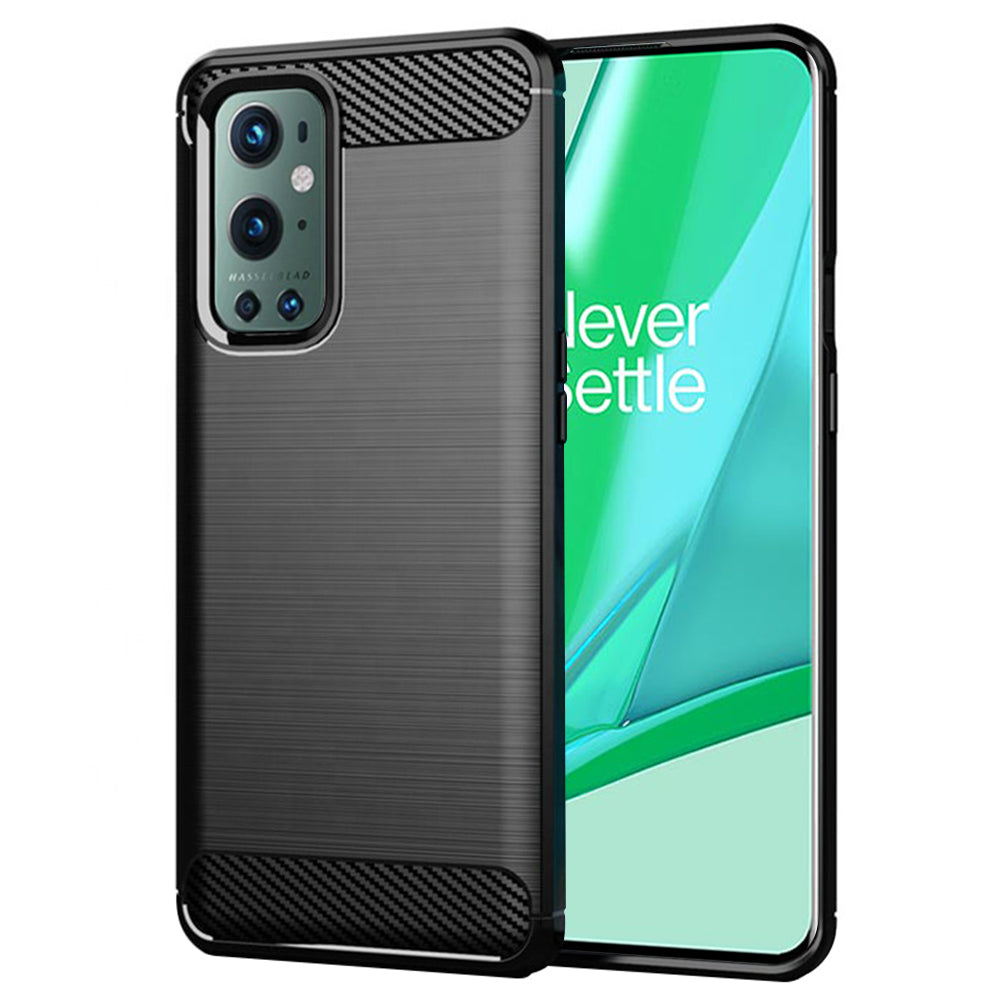 Hülle für OnePlus 9 Pro, Techsuit, Carbon, Schwarz
