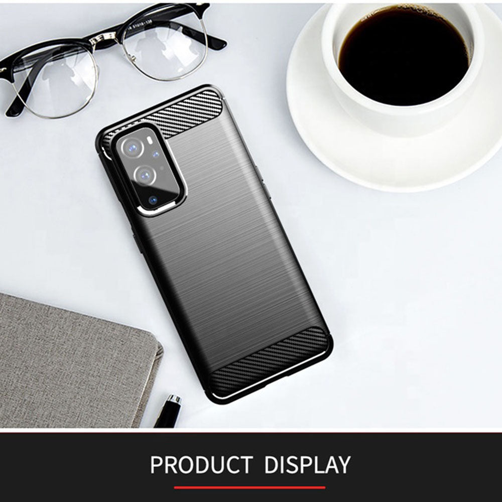 Hülle für OnePlus 9 Pro, Techsuit, Carbon, Schwarz