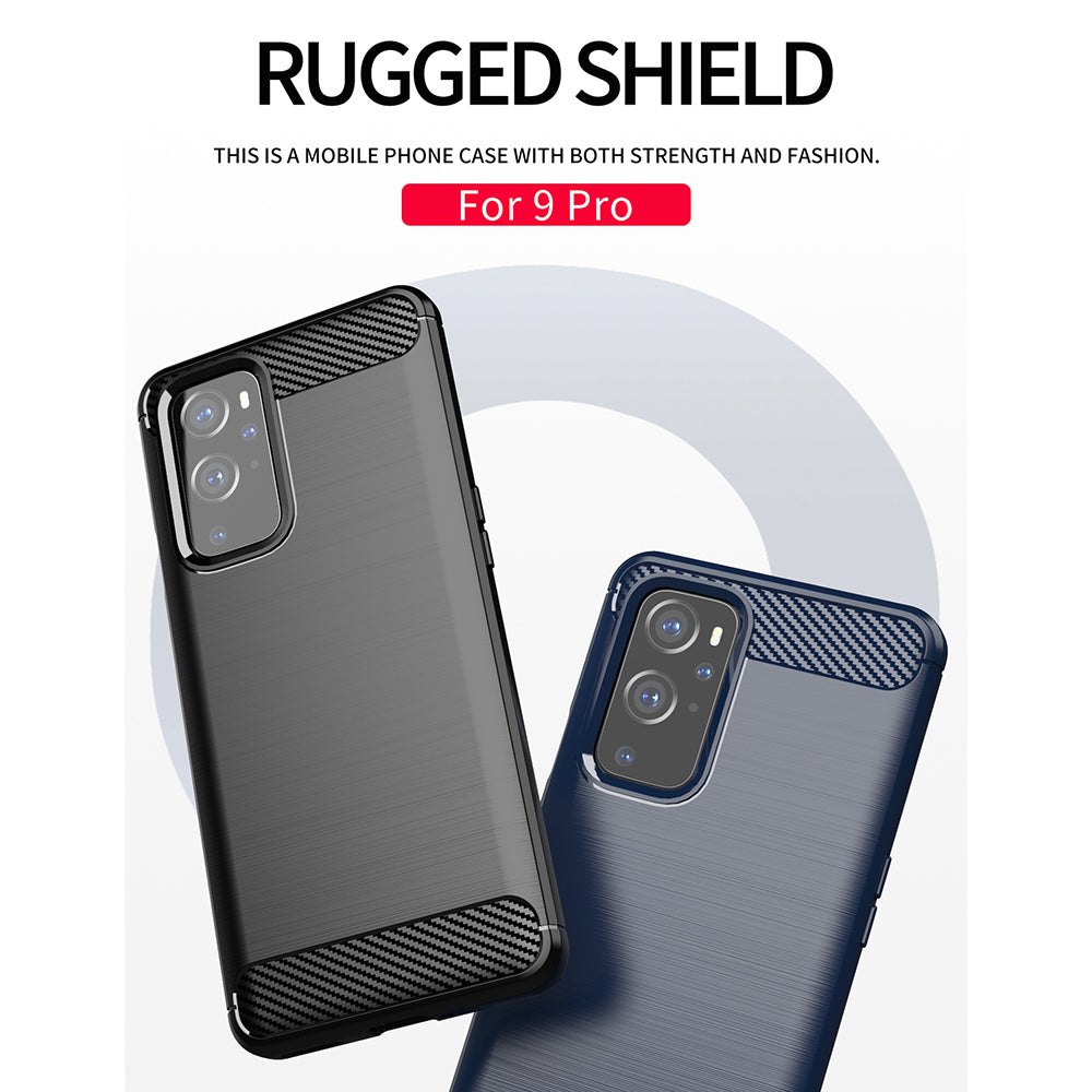 Hülle für OnePlus 9 Pro, Techsuit, Carbon, Schwarz