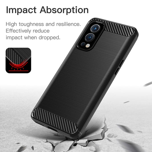 Hülle für OnePlus Nord 2 5G, Techsuit, Carbon, Schwarz
