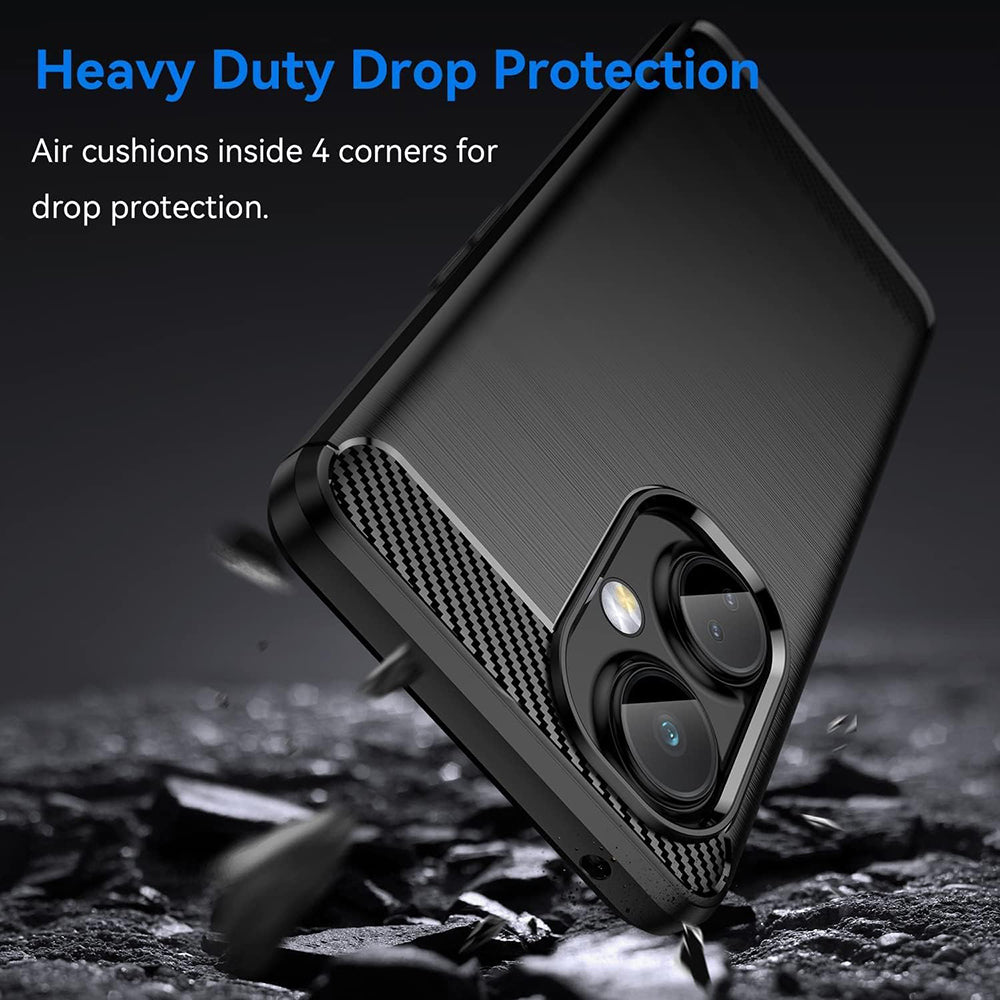 Hülle für OnePlus Nord CE 3 Lite, Techsuit, Carbon, Schwarz