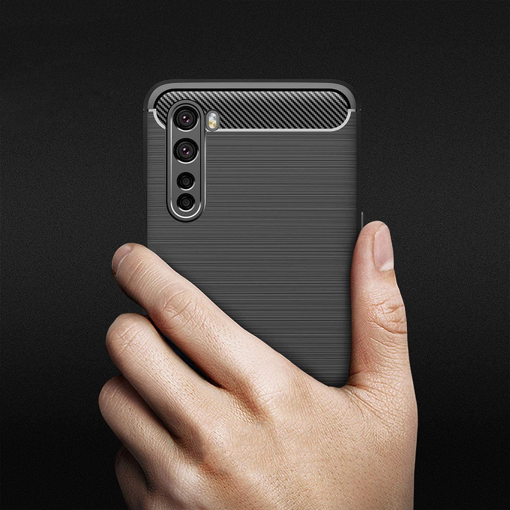 Coque pour OnePlus Nord, Techsuit, Carbone, Noire