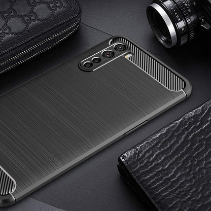 Coque pour OnePlus Nord, Techsuit, Carbone, Noire