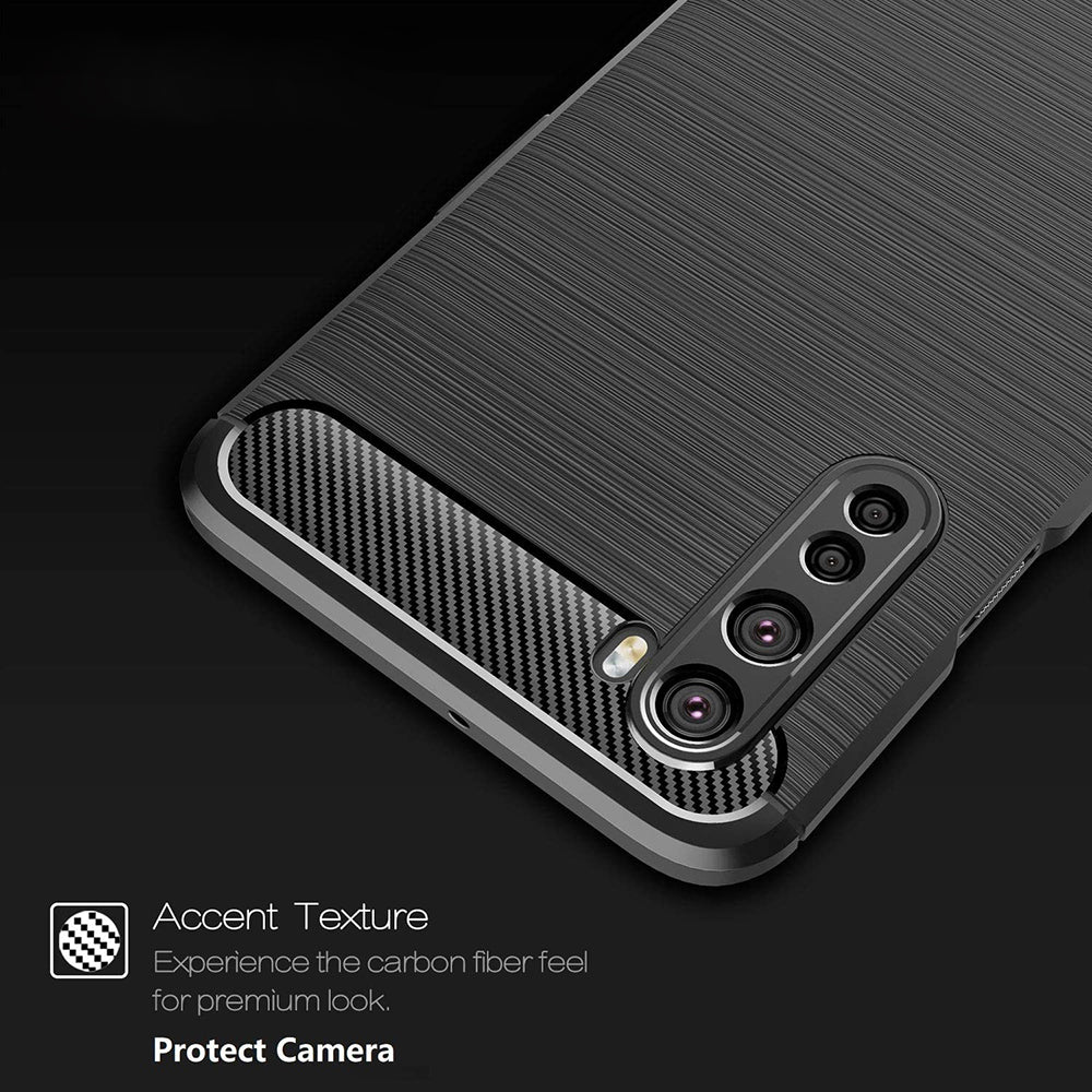 Coque pour OnePlus Nord, Techsuit, Carbone, Noire