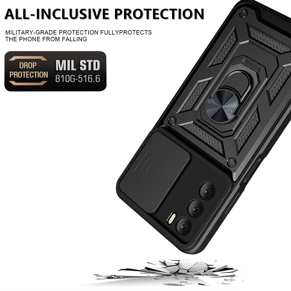 Hülle für Oppo A16s / A54s / A16, Techsuit, CamShield, Schwarz