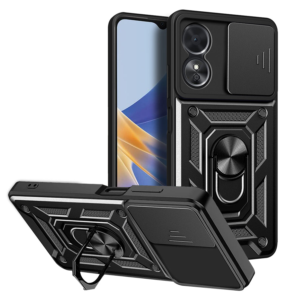 Hülle für Oppo A17, Techsuit, CamShield, Schwarz