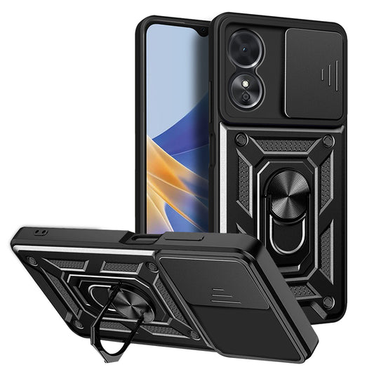 Coque pour Oppo A17, Techsuit, CamShield, Noire