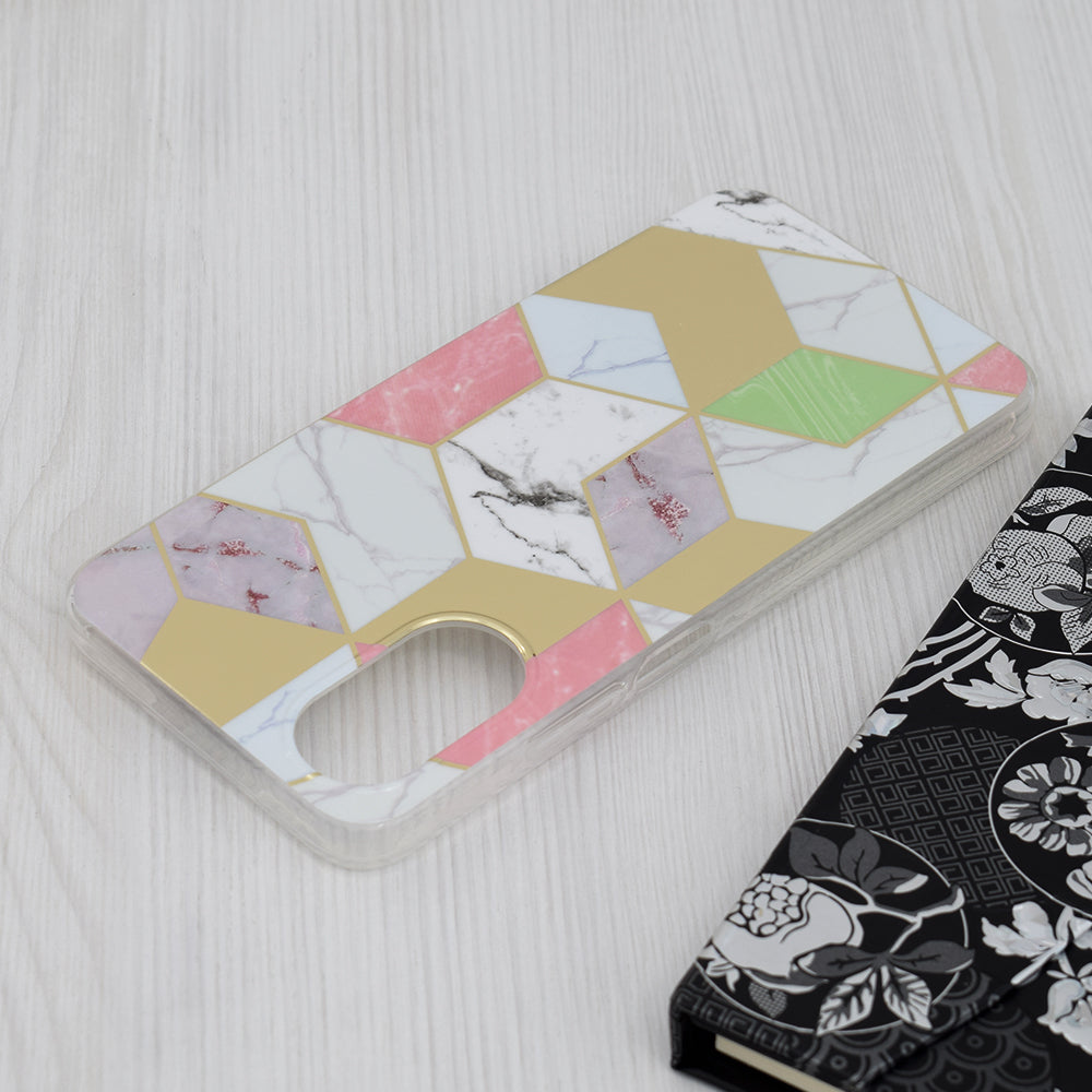 Hülle für Oppo A17, Techsuit, Marmor, Lila