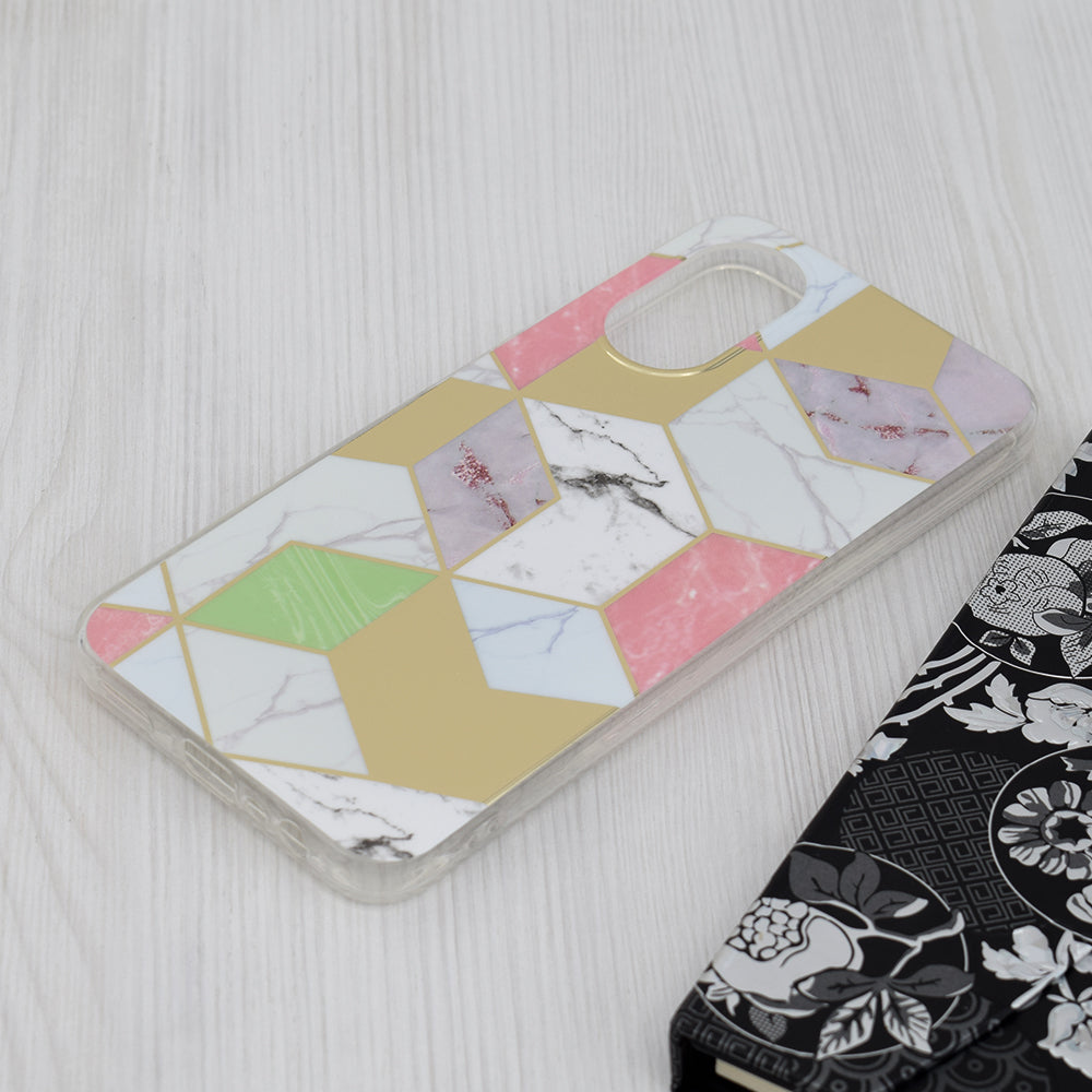 Hülle für Oppo A17, Techsuit, Marmor, Lila