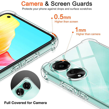 Hülle für Oppo A18 / A38, Techsuit, stoßfest klar, transparent