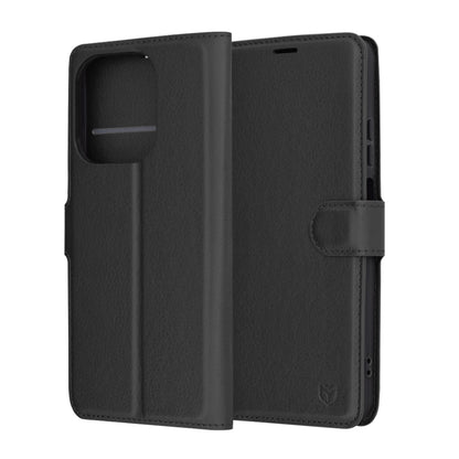 Hülle für Oppo A3 4G / A3, Techsuit, Leder-Folio, Schwarz