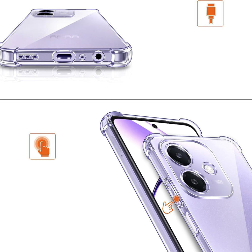 Hülle für Oppo A3 4G, Techsuit, stoßfest klar, transparent