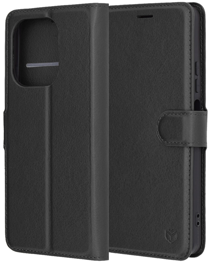 Hülle für Oppo A5 Pro 4G / A5 Pro, Techsuit, Leder-Folio, Schwarz