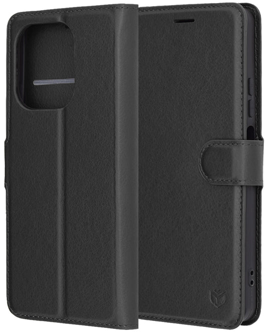 Hülle für Oppo A5 Pro 4G / A5 Pro, Techsuit, Leder-Folio, Schwarz