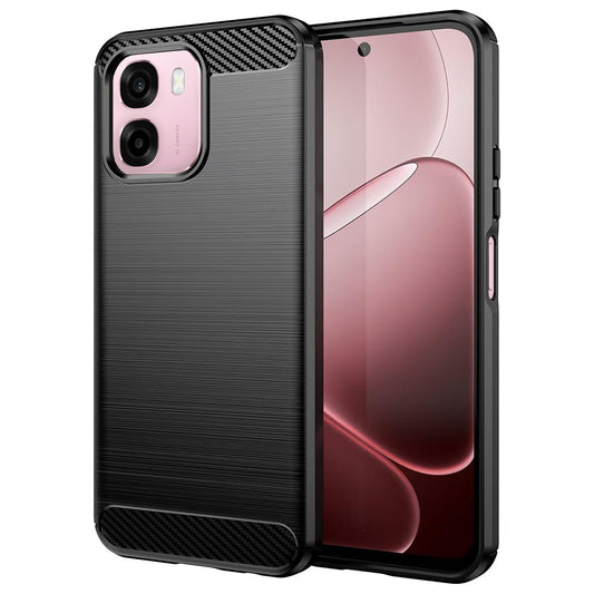 Hoes voor Oppo A6 4G, Techsuit, Carbon, Zwart
