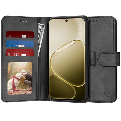 Hoes voor Oppo A6 4G, Techsuit, Diary Book, Zwart