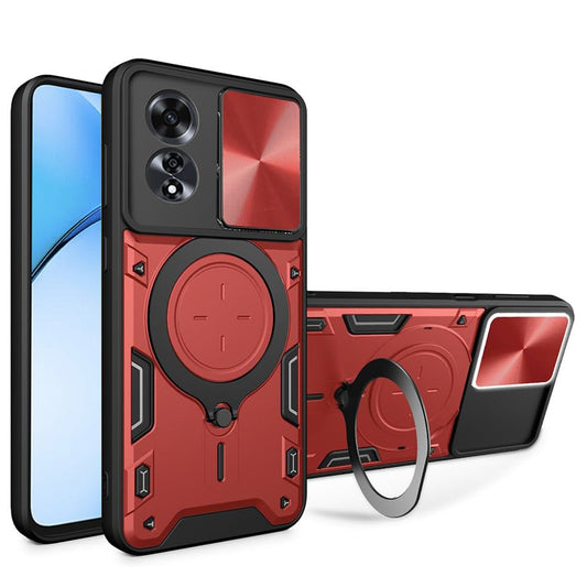 Hoes voor Oppo A60, Techsuit, CamGuard Pro, Rood
