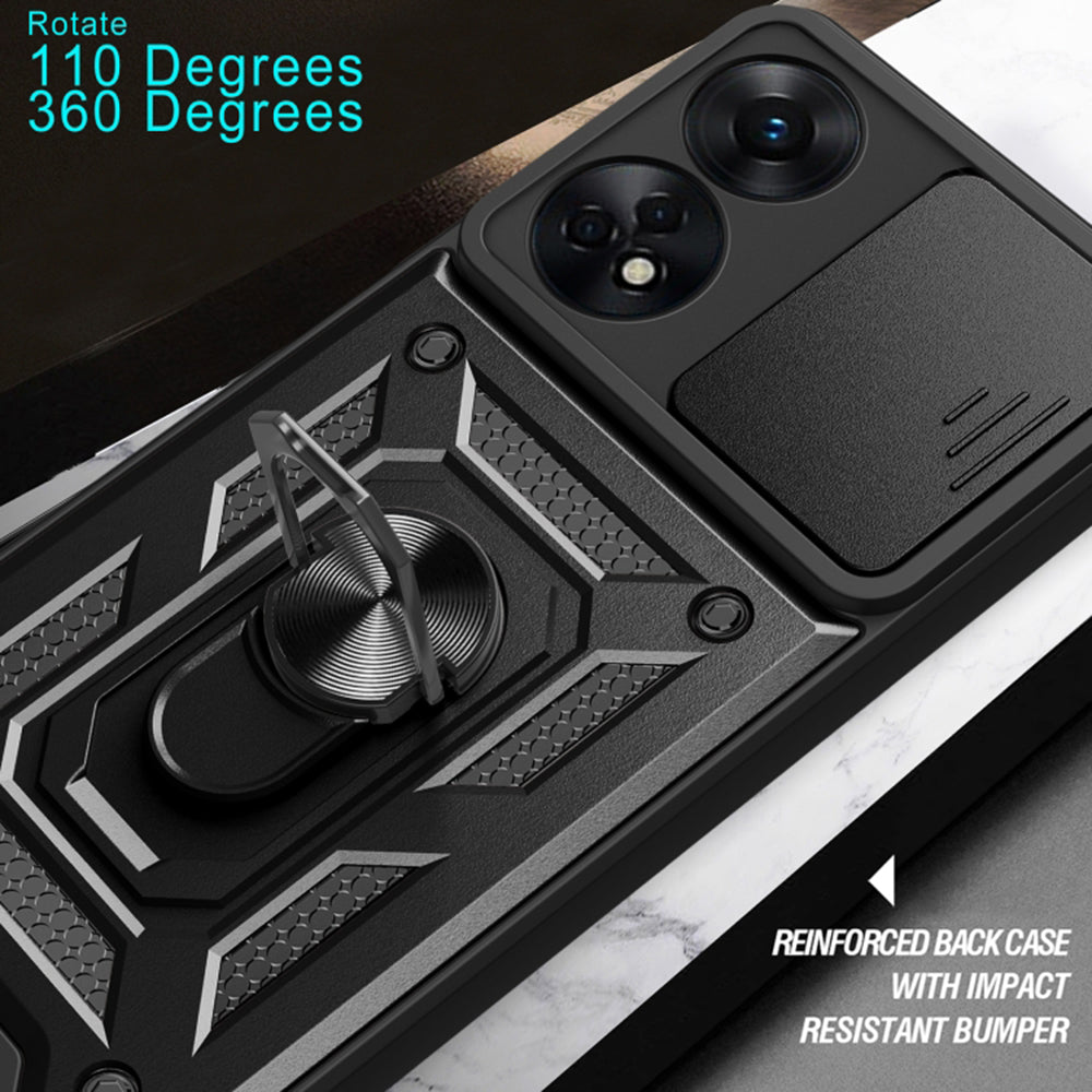 Coque pour Oppo A78 4G, Techsuit, CamShield, Noire