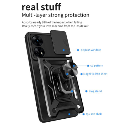 Coque pour Oppo A78 4G, Techsuit, CamShield, Noire