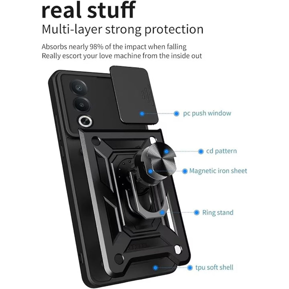 Hülle für Oppo A80, Techsuit, CamShield, Schwarz