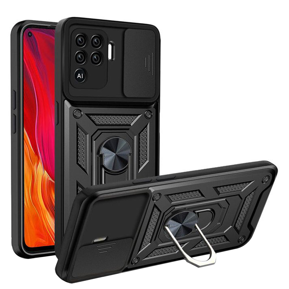 Hoes voor Oppo A94 / Reno5 Lite, Techsuit, CamShield, Zwart