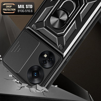 Hoes voor Oppo A98, Techsuit, CamShield, Zwart