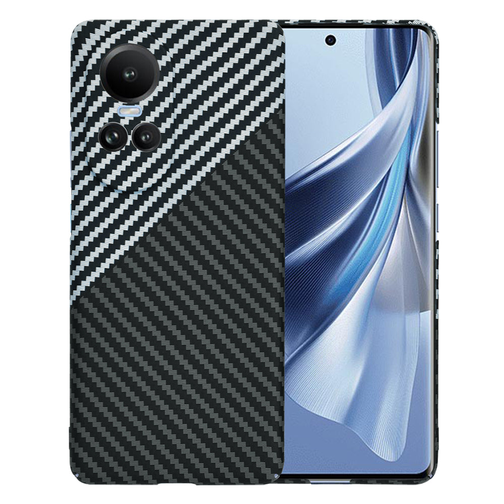 Hoes voor Oppo Reno10 / Reno10 Pro, Techsuit, Carbonite FiberShell, Zwart Grijs
