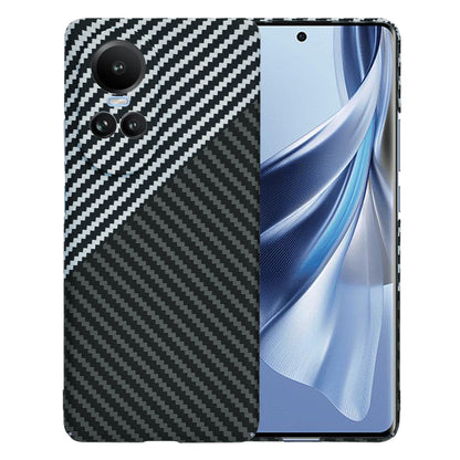 Hoes voor Oppo Reno10 / Reno10 Pro, Techsuit, Carbonite FiberShell, Zwart Grijs