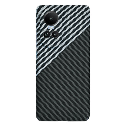Hoes voor Oppo Reno10 / Reno10 Pro, Techsuit, Carbonite FiberShell, Zwart Grijs
