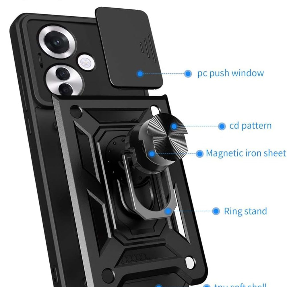 Coque pour Oppo Reno11 F, Techsuit, CamShield, Noire