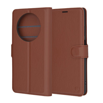Étui pour Oppo Reno12 FS 5G / Reno12 FS 4G / Reno12 F 4G / Reno12 F, Techsuit, Leather Folio, Marron