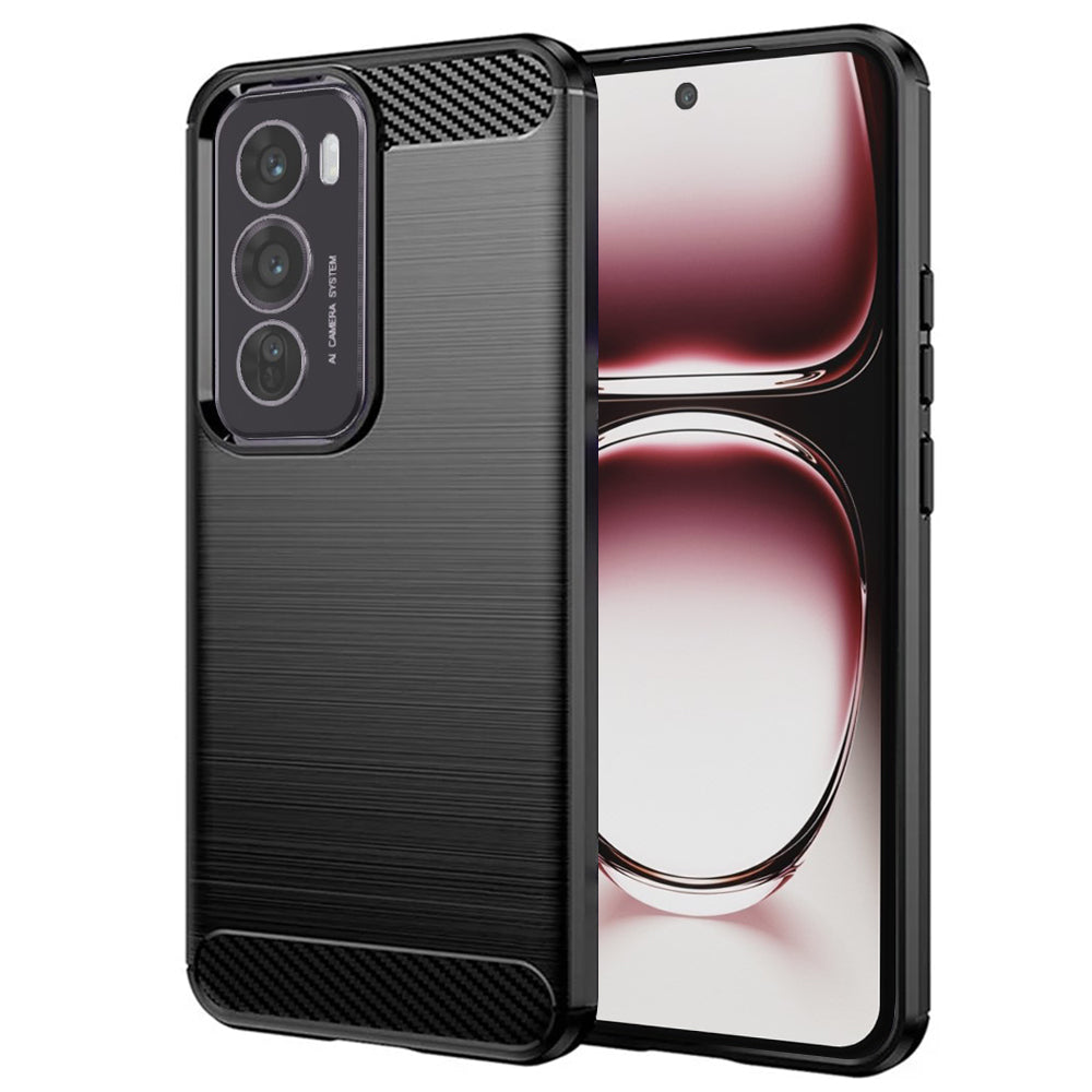Hoes voor Oppo Reno12 Pro, Techsuit, Carbon, Zwart