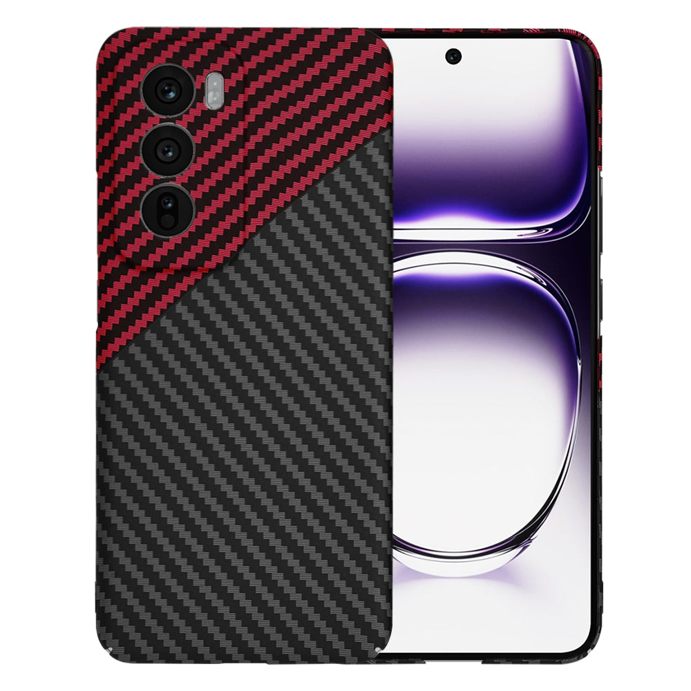 Hoes voor Oppo Reno12, Techsuit, Carbonite FiberShell, Zwart Rood