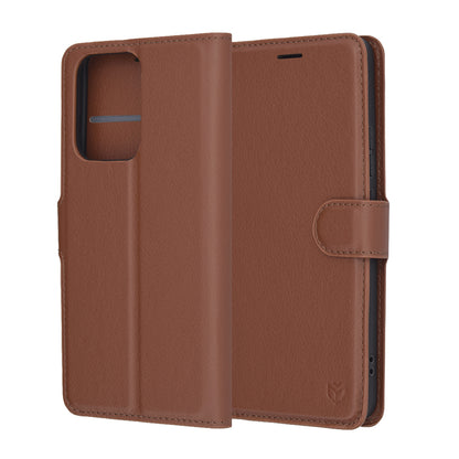 Coque pour Oppo Reno13 FS 5G / Reno13 F 4G / Reno13 F, Techsuit, Folio en cuir, Marron