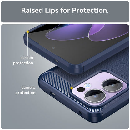 Hoes voor Oppo Reno13 FS 5G / Reno13 F 4G / Reno13 F, Techsuit, Carbon, Blauw