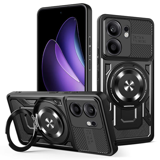 Coque pour Oppo Reno13 FS 5G / Reno13 F 4G / Reno13 F, Techsuit, RuggedCam, Noire