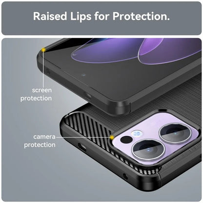 Hülle für Oppo Reno13 Pro, Techsuit, Carbon, Schwarz